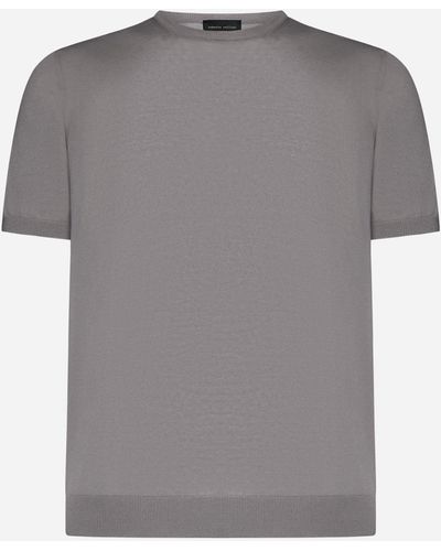 Roberto Collina Half-sleeved Cotton Jumper - Grey