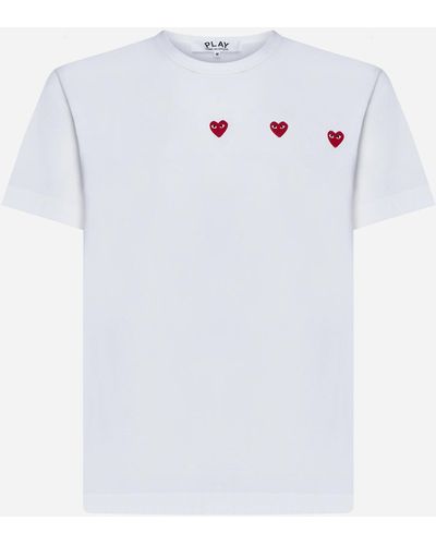 COMME DES GARÇONS PLAY 3 Heart Cotton T-Shirt - White