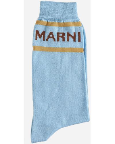 Marni Logo Cotton-blend Socks - Blue
