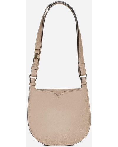 Valextra Weekend Leather Small Hobo Bag - White