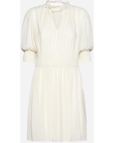 See By Chloé Ruffled Crepe Dress - White