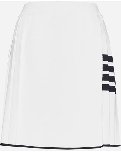 Thom Browne 4-bar Viscose-blend Miniskirt - White