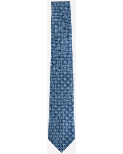 Ferragamo Verve Gancini Silk Tie - Blue