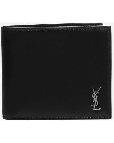 Saint Laurent Ysl Logo Leather Bifold Wallet - Black