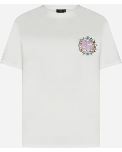 Etro Pegaso Logo Cotton T-shirt - White