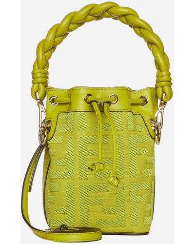 Fendi Mini Mon Tresor Ff Fabric Bag - Yellow