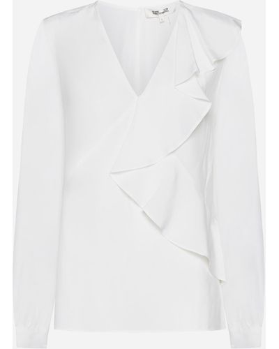 Diane von Furstenberg Aggie Viscose Blouse - White