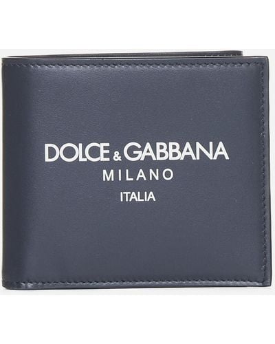 Dolce & Gabbana Leather Flap-Over Wallet - Blue