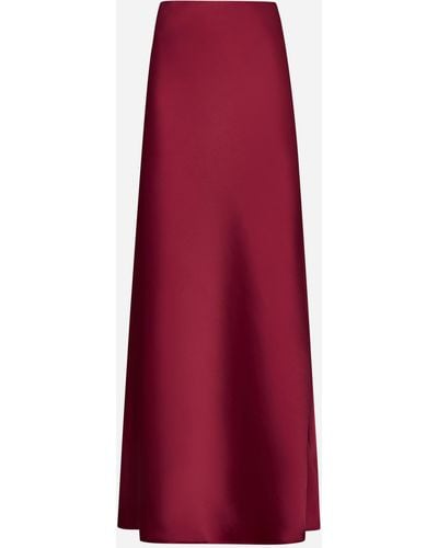 Blanca Vita Ginestra Satin Long Skirt - Red