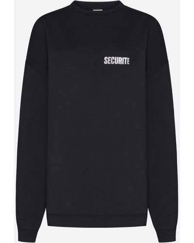 Vetements Securite Cotton-blend Sweatshirt - Black
