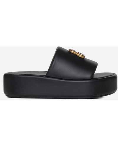 Balenciaga Rise Nappa Leather Sandals - Black