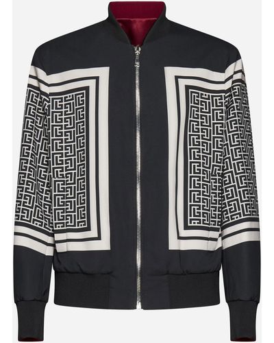 Balmain Reversible Monogram Bomber Jacket - Black