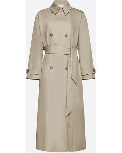 A.P.C. Louise Cotton-blend Double-breasted Trench Coat - Natural