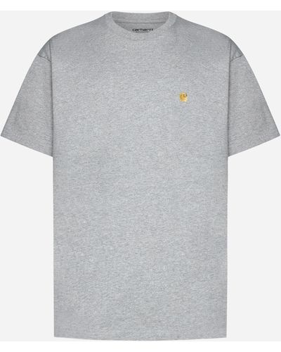 Carhartt Chase Logo Cotton T-shirt - Grey