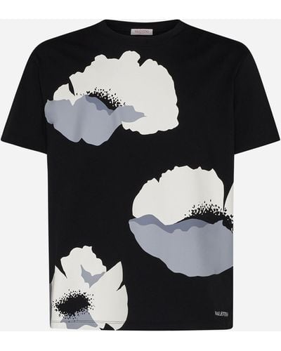 Valentino Print Cotton T-shirt - Black