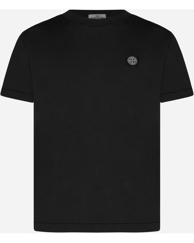 Stone Island Logo-patch Cotton T-shirt - Black