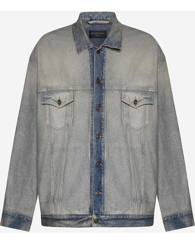 Balenciaga Oversized Denim Jacket - Gray