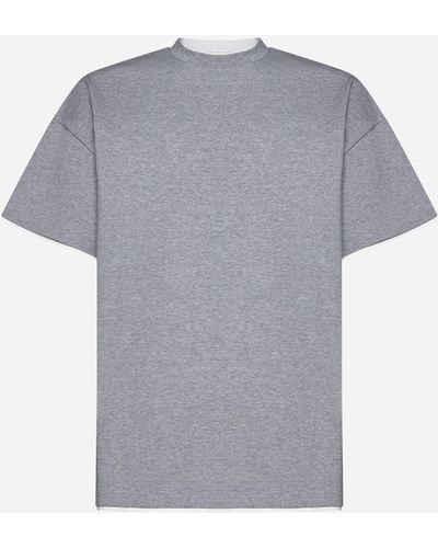 Jil Sander Double-layer Cotton T-shirt - Grey