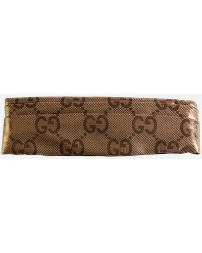 Gucci GG Motif Silk Headband - Brown