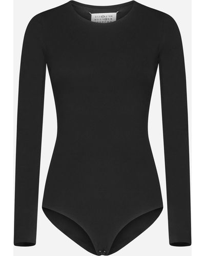 Maison Margiela Stretch Viscose Bodysuit - Black