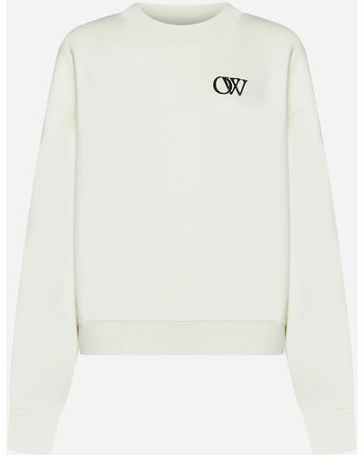 Off-White c/o Virgil Abloh Logo Cotton Oversized Sweatshirt - White