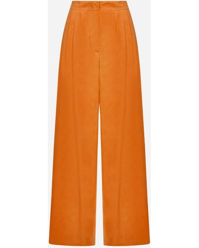 Blanca Vita Pummelo Cotton And Linen Trousers - Orange