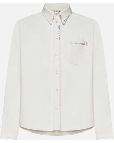 Marni Logo Cotton Shirt - White