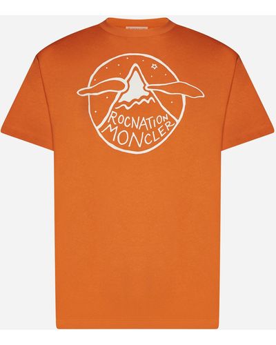 MONCLER X ROC NATION Logo Motif T-shirt - Orange