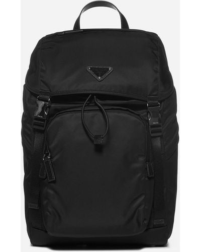 Prada Re-nylon And Leather Backpack - Black