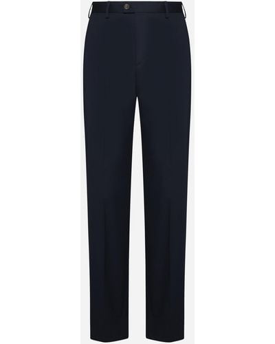 Alexander McQueen Cotton Chino Trousers - Blue