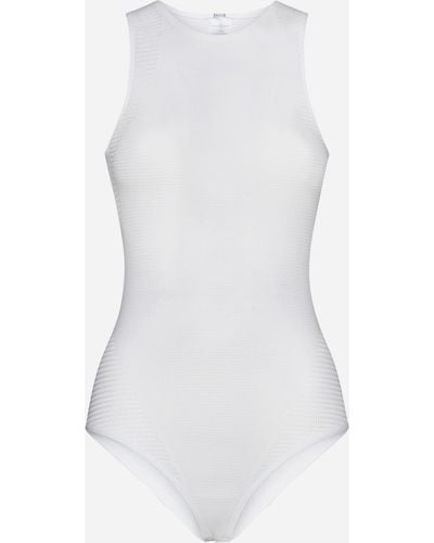 Wolford Grid Net Bodysuit - White