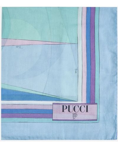Emilio Pucci Very Vivara Print Cotton Sarong - Blue