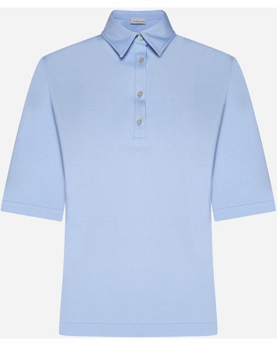 Blanca Vita Platy Viscose-blend Polo Shirt - Blue