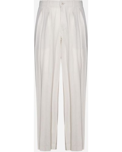 Homme Plissé Issey Miyake Pleated Trousers - White