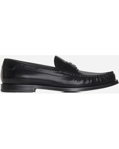 Dolce & Gabbana Dg Logo Leather Loafers - White