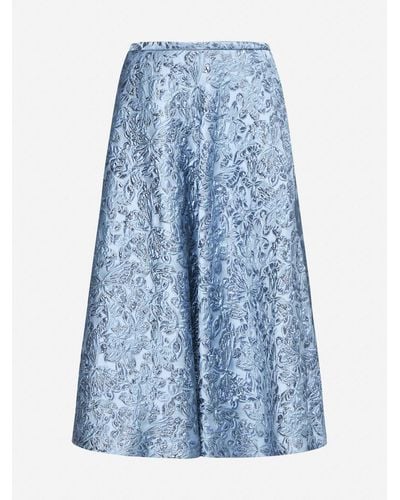 Gucci Brocade Midi Skirt - Blue