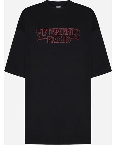 Vetements Paris Cotton Oversized T-shirt - Black