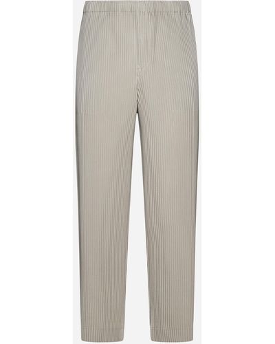 Homme Plissé Issey Miyake Pleated Fabric Trousers - Grey