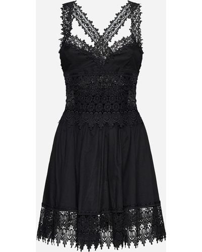 Charo Ruiz Marilyn Guipure Cotton-blend Mini Dress - Black
