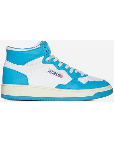 Autry Medalist Leather Mid-top Sneakers - Blue