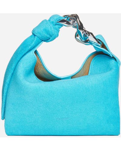 JW Anderson Small Chain Hobo Fabric Bag - Blue