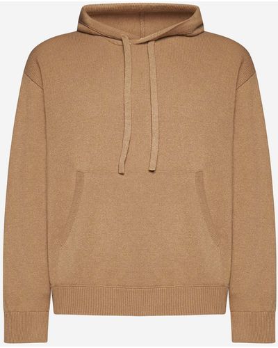 Roberto Collina Wool And Cashmere Hooded Jumper - Natural