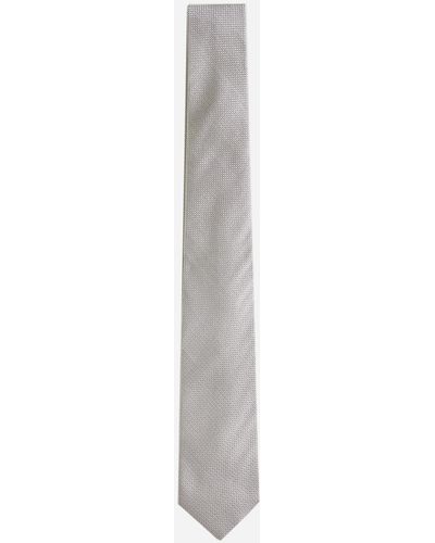Tagliatore Silk Jacquard Tie - White