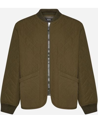 A.P.C. Arcade Quilted Cotton-blend Blouson - Green