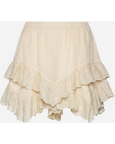 Isabel Marant Locady Ruffled Cotton Shorts - Multicolor