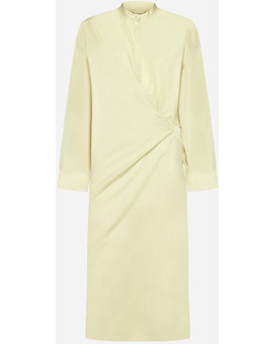 Lemaire Twisted Midi Cotton Dress - Yellow
