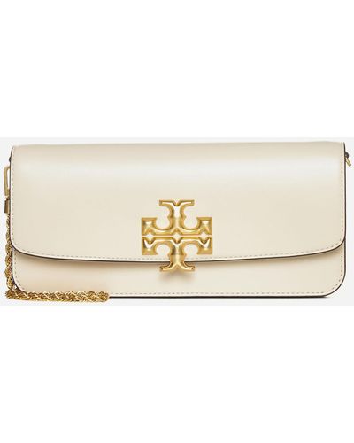 Tory Burch Eleanor Leather Clutch Bag - Natural
