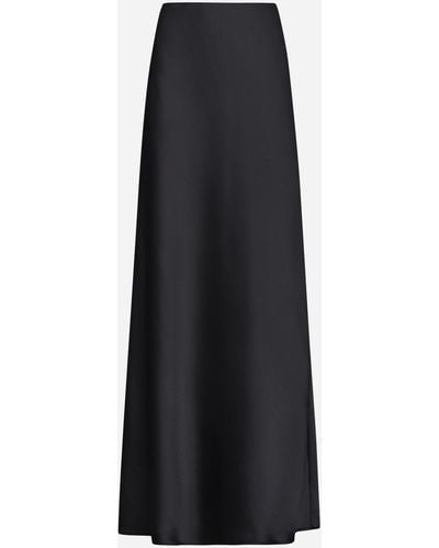 Blanca Vita Ginestra Satin Long Skirt - Black
