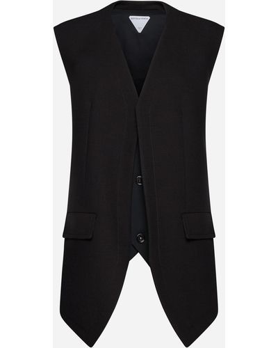 Bottega Veneta Cotton Layered Vest - Black
