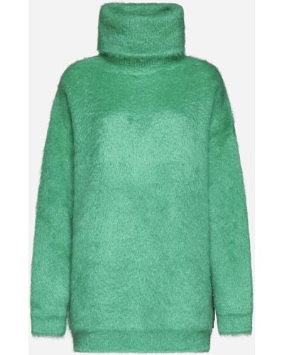 Gucci Mohair-blend Mini Jumper Dress - Green